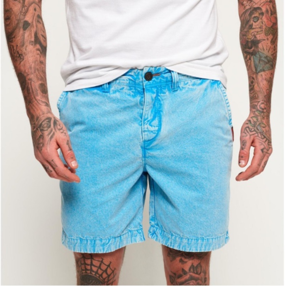 SUPERDRY Men’s Nue Wave Wash Blue Shorts | 36